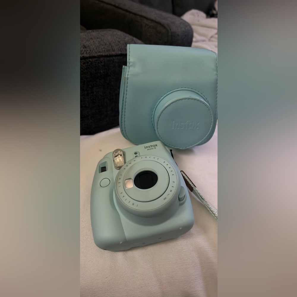 Turquoise camera with case!